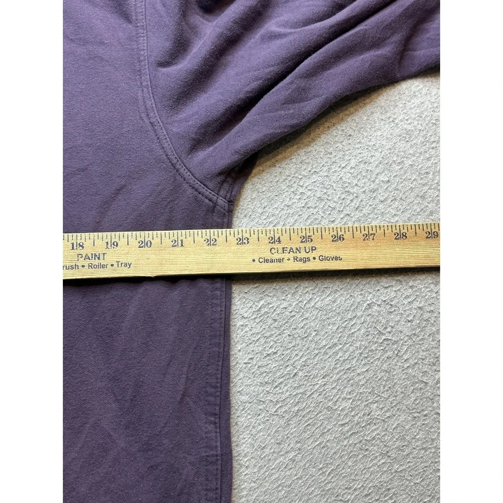 The North Face Hoodie Mens Large Purple Pullover Fleece Patch Logo Outdoor A3KA8